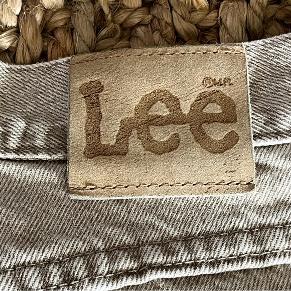 Vintage Lee Baggy Jeans 14P Tan High Rise 80’s 29in Waist Retro Mom Khaki Denim - Picture 2 of 12